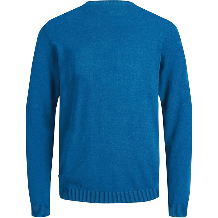 Чоловічий в'язаний светр Jack & Jones однотонний, синій (Classic Blue), розмір S