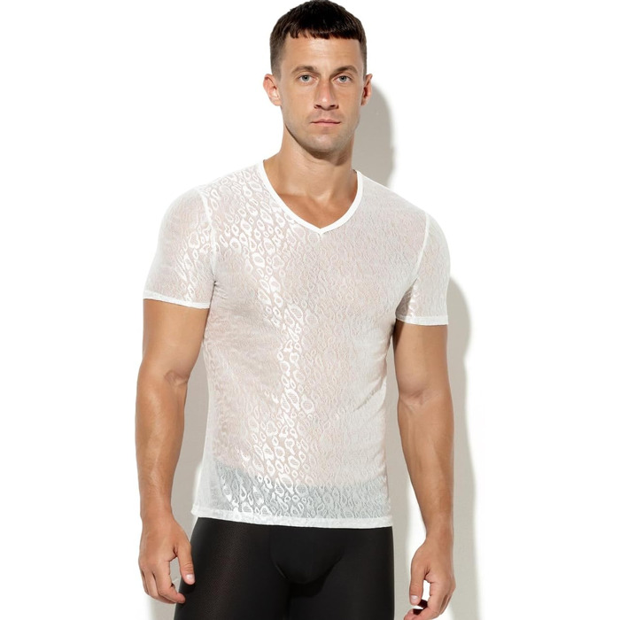 Костюм для рейву Casey Kevin для чоловіків, мереживний комплект (M, білий)