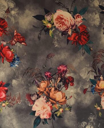 Жіночий халат кімоно Ledamon з кишенею, квітковий принт, чорно-сірий, універсальний розмір