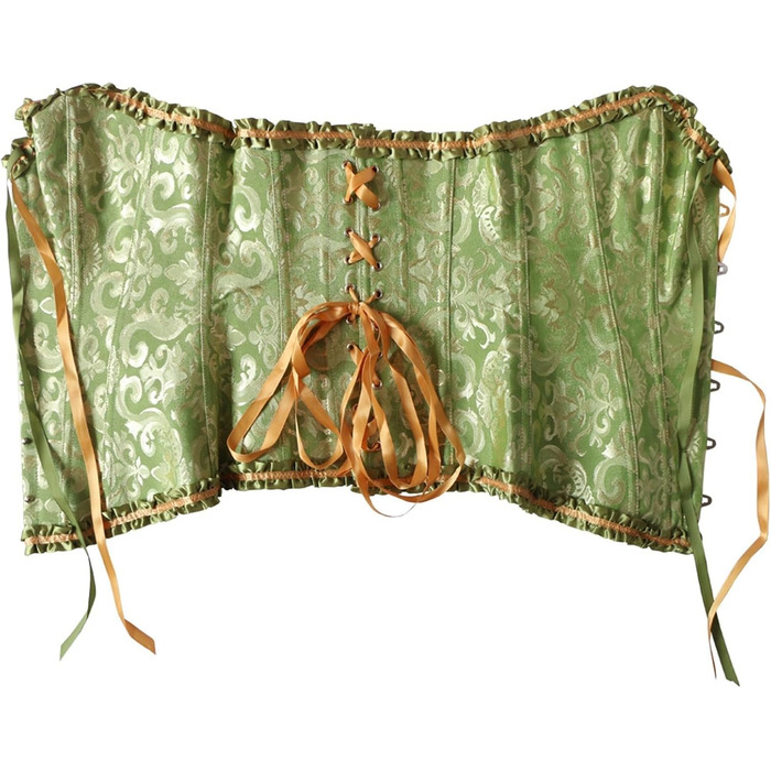 Корсет жіночий корсаж, корсет вінтажний готичний бюстєль, корсет шнурується, повномірний корсет, топ-корсет, 3XL, зелений