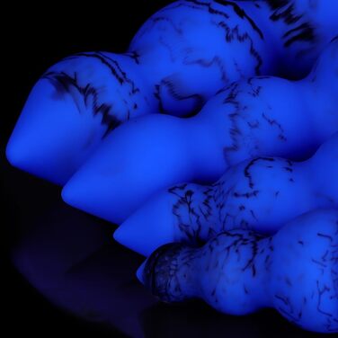 Анальний плагін Jixaxe Riesen з соскою, силікон, XXL, для пар, синій, екстра великий