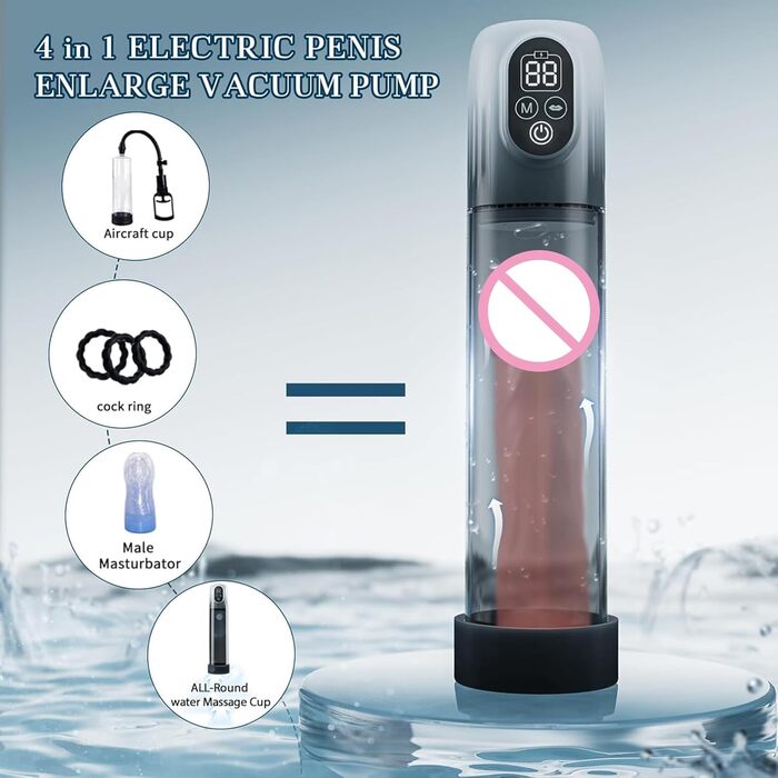 Електрична пеніс-насос Layhou 4-в-1 з автоматичним режимом та 3 кільцями для збільшення та покращення ерекції