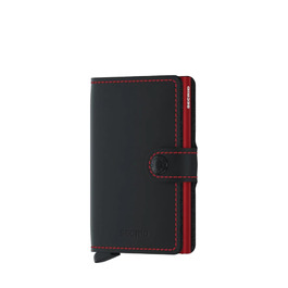 Стильний компактний гаманець-картхолдер Secrid Miniwallet Matte (чорний та червоний), 10.2 x 6.5 x 2.1 см, унісекс