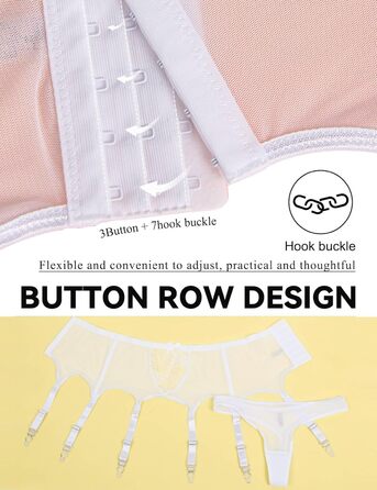 Набір з 2 шт. спідничних ременів з високою талією, розмір plus size, мереживні ремінці для панчіх (білий/розкішний сад)