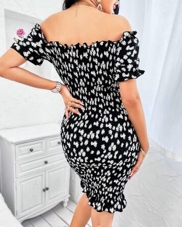 PRETTYGARDEN: Сучасне обтисле плаття-боді з шнурівкою, короткий фасон, чорно-біле, розмір L