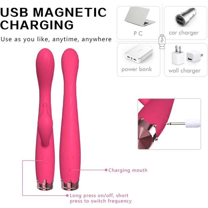 Вібратор Rabbit для жінок, G-spot, 10 режимів, рожевий