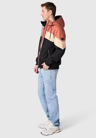 Чоловіча легка демісезонна куртка Ragwear Stewie Block: водонепроникна та дихаюча з капюшоном, колір Terracotta, розмір 3XL