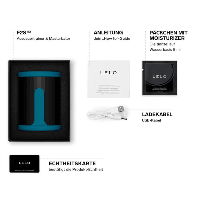 LELO F2S Ausdauertrainer: Масажер для чоловіків з App, 14 режимів та AI, блакитний