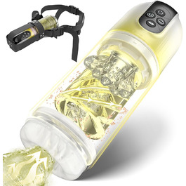 Автоматичний електричний мастурбатор-чаша для чоловіків: 7 режимів всмоктування + 7 режимів обертання, 3-в-1, вібратор для пеніса, секс-іграшка