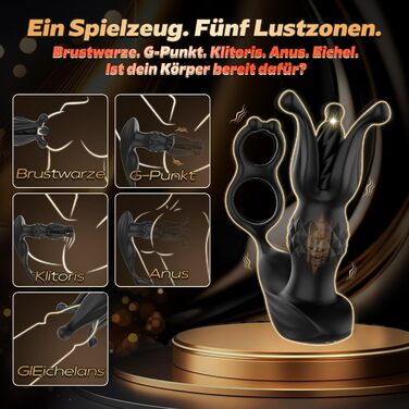 Вібратор для простати, анальний вібратор QRRQ з 9 режимами вібрації, USB зарядка, IPX6 водонепроникний, іграшка для чоловіків