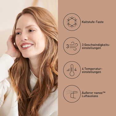 Фен для волосся Panasonic EH-NA63 Nanoe, 2000 Вт, з дифузором та насадкою для стайлінгу, Rose Gold