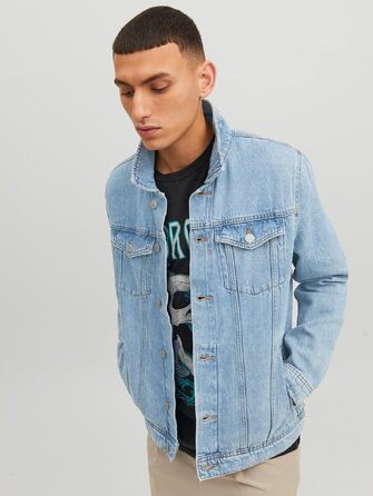 Чоловіча джинсова куртка JACK & JONES, синя (розмір M)