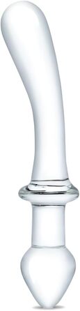 Дільдо з двох кінців, вигнутий, прозорий, 18 см