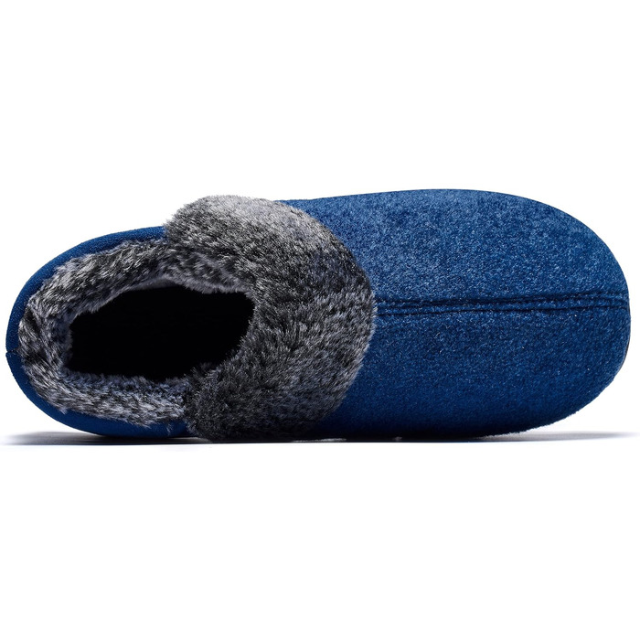Чоловічі зимові теплі тапочки Mishansha з ефектом пам'яті (Memory Foam), плюшеві домашні капці, темно-сині, розмір 43 EU