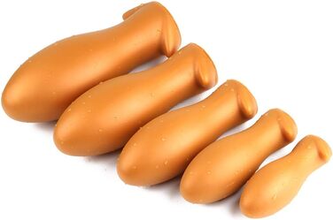 Силіконовий анальний плаг Jinqian для пар (золотий)