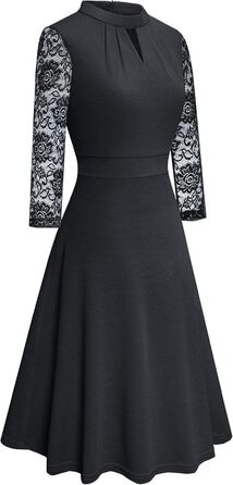 Сукня вечірня HOMEYEE A234 чорна, мереживна, годе з вирізами