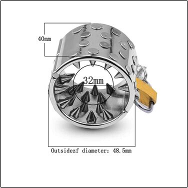 Кольцо для статевого члена з металу, з шипами, стимулятор, для чоловіків, 40 мм