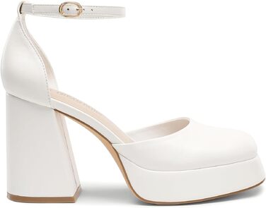 Жіночі туфлі-човники DREAM PAIRS на стійких підборах, білі (розмір 41 EU, PU-шкіра)