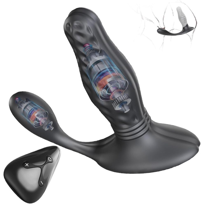 Вібратор анальний Jpscor для чоловіків, жінок та пар з 12 режимами та пультом дистанційного керування. Стимулятор G-точки, простати, масажер для анусу. Іграшки для дорослих
