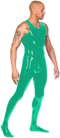 Сексуальний чоловічий фетиш-костюм JQYTEN, комбінезон з металевого штучної шкіри, PVC, розмір S-7XL, яскраво-зелений
