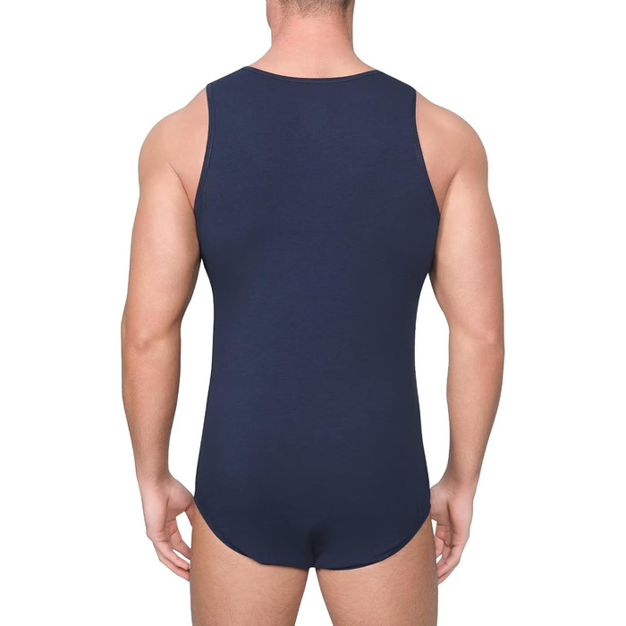 Боді Landofgenie з бавовни, темно-синій, розмір S - одноцільний костюм на бретелях для дорослих