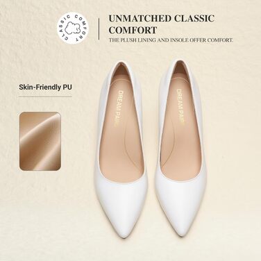 Жіночі туфлі-човники на шпильці DREAM PAIRS з мереживом, білі, розмір 38 EU