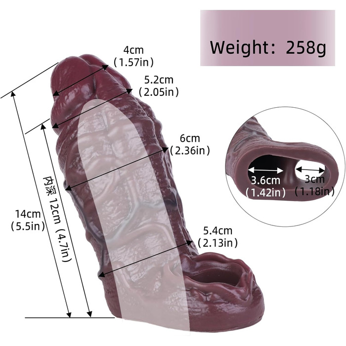 Каферей: Реалістична погуберна для чоловіків з кільцем, для збільшення та подовження пеніса, з рідкого силікону