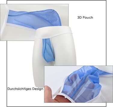 Сексуальна чоловіча білизна BIATWOWR: прозорі стрінги з дихаючого матеріалу, м'які, кольори: помаранчевий, жовтий, блакитний, розмір 3XL