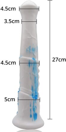 Аналдильт Ролука 27 см: стимулятор G-точки, масажер простати (білий + синій)