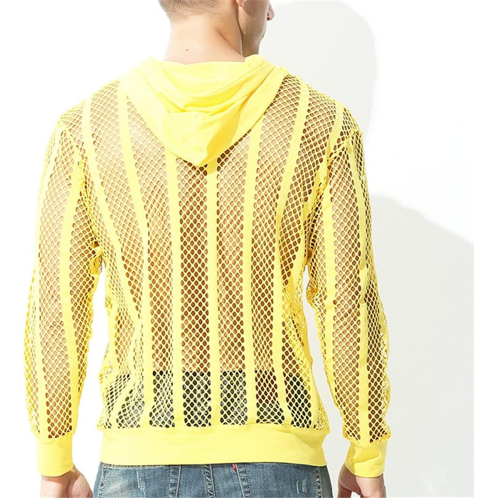 Чоловіча сітчаста сорочка Bollrllr з довгим рукавом, прозора, для вечірок та клубів, комплект з 1 шт.