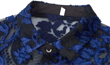 Прозора сорочка для чоловіків Bollrllr з мереживом, 2XL | Сорочка з прозорим мереживом для вечірок