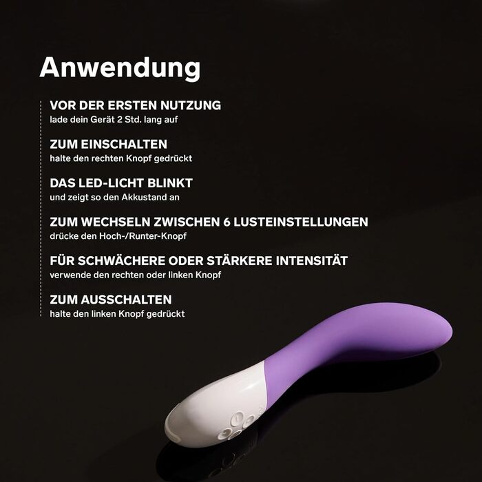 LELO Mona 2 – Електричний стимулятор точки G для жінок, бездротовий вібратор-масажер, фіолетовий