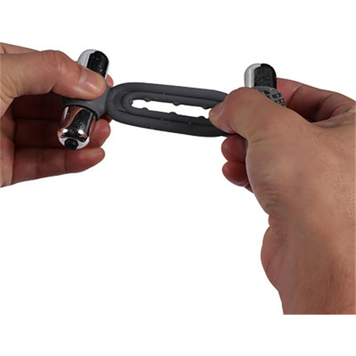 Вібраційний кільце для пеніса з силікону, подвійний кільце для яєчок, 2 міні-вібратори, кільце для статевого члена, вібратор для чоловіків, стимулятор, секс-іграшка для пар