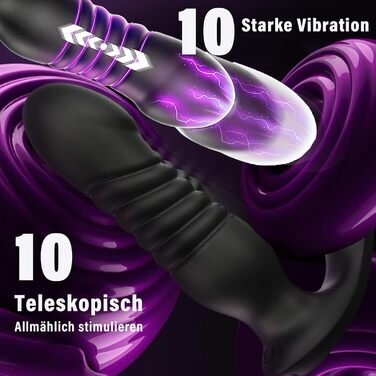 Масажер для простати та пеніса PINTLE з 10 телескопічними режимами та функцією імпульсу. Набір для чоловіків та пар.