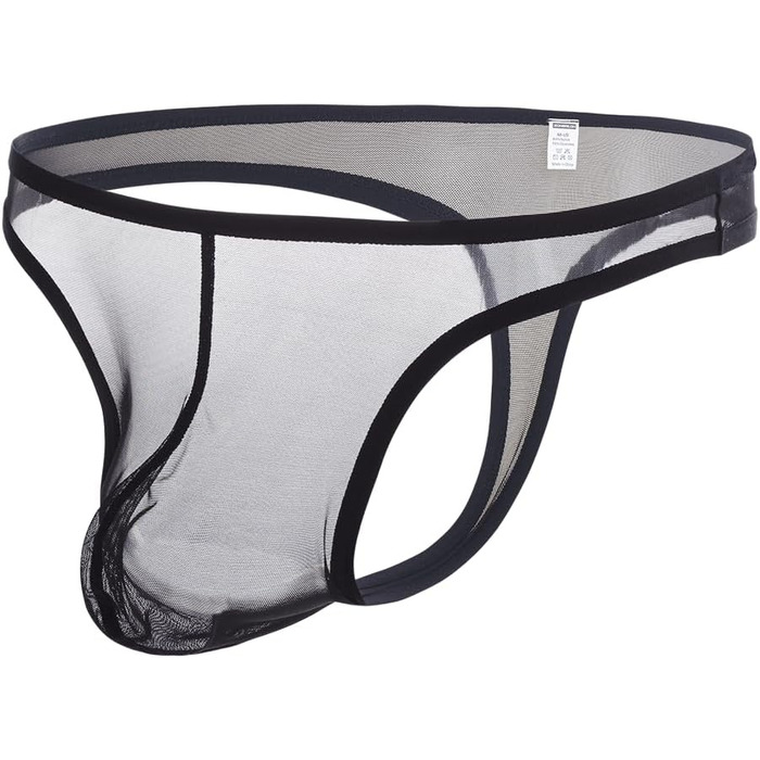 Чоловічі труси-сліпи BIATWOWR, труси-танга, прозорі, сексуальні, чорні, розмір L
