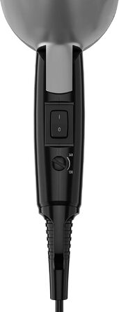 Компактний дорожній фен Grundig HD 2200 Sport & Reise, 1200 Вт, 2 режими температури та потоку повітря, складана ручка, сріблястий/чорний