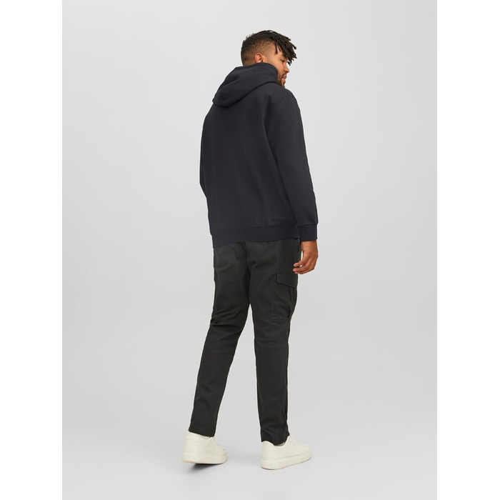 Чоловічий худі Jack & Jones JJESTAR JJ Sweat Hood — розслаблена посадка (Relaxed Fit), чорний, розмір 3XL