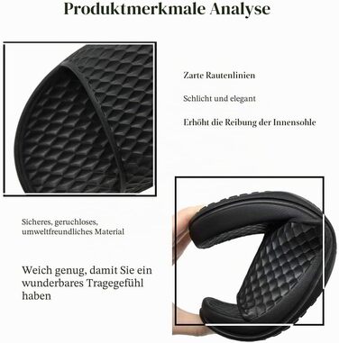 Чоловічі шльопанці для душу та ванної HEVA Slide, чорні, розмір 45 EU
