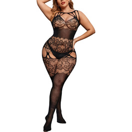 Німія: Сексуальний мереживний боді для жінок, мереживний боді-корсет, універсальний розмір (0-18), прозорий боді для вечірок та клубів