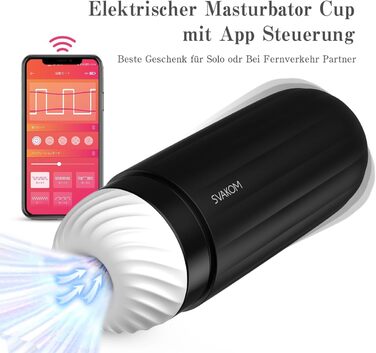 Електричний мастурбатор SVAKOM SAM NEO з керуванням через додаток, 5 режимів вібрації та 5 режимів всмоктування, секс-іграшка для чоловіків, мастурбатор з 3D-вагіною, XXL