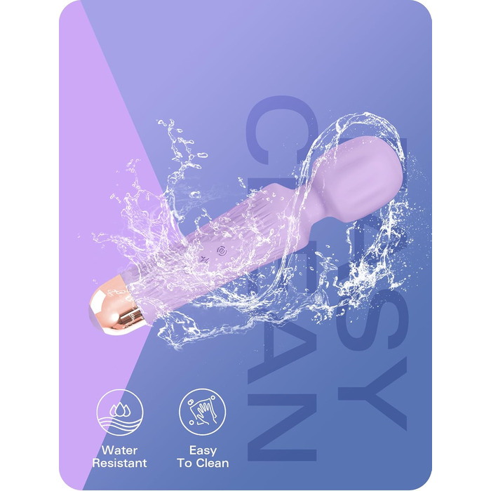 JOYANY Масажер для тіла – 3 години роботи від акумулятора, тихий та потужний мотор, водонепроникний, функція пам'яті, 20 режимів вібрації, 8 швидкостей – набір силіконових вібруючих масажерів для розслаблення м'язів (фіолетовий)