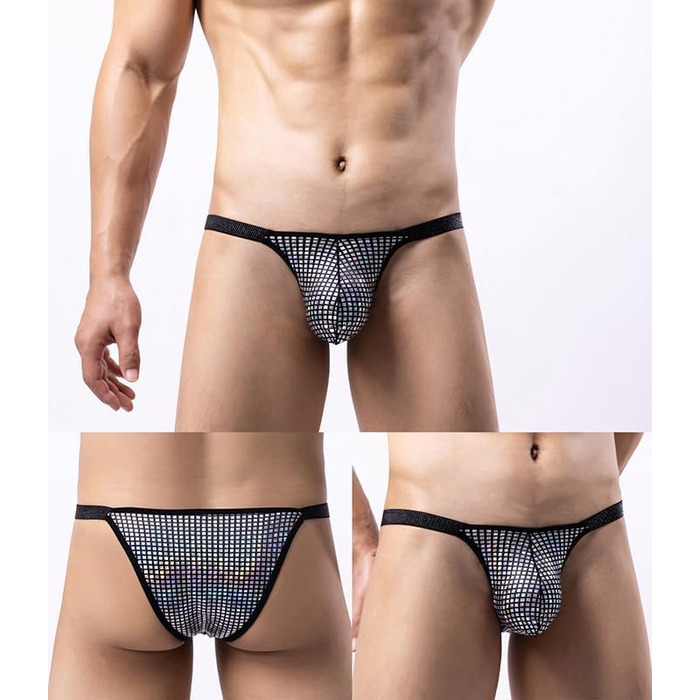 Танга чоловічі Detwen, мереживні, 3 шт. - сексуальна білизна для чоловіків
