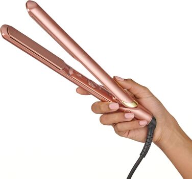 Випрямляч для волосся BaByliss Rose Gold 2598PE з керамічними пластинами, регулювання температури до 235°C, швидкий нагрів, універсальна напруга