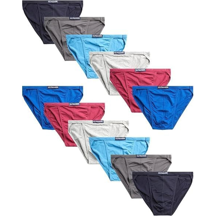 Боксерки чоловічі U.S. Polo Assn. 12 шт. (S-3XL) – червоні, сині, сірі, малинові