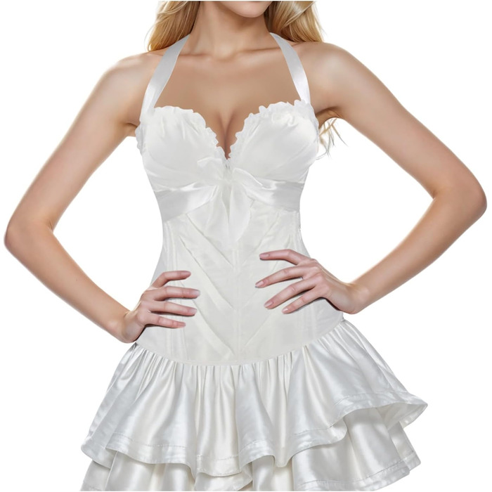 Корегуючий топ для жінок Korett, вінтажний стиль, середньовіччя, Ренесанс, квітковий принт, регульовані бретелі, шнурівка, сітка, аксесуар для суконь, бюстгальтер, білий, XL