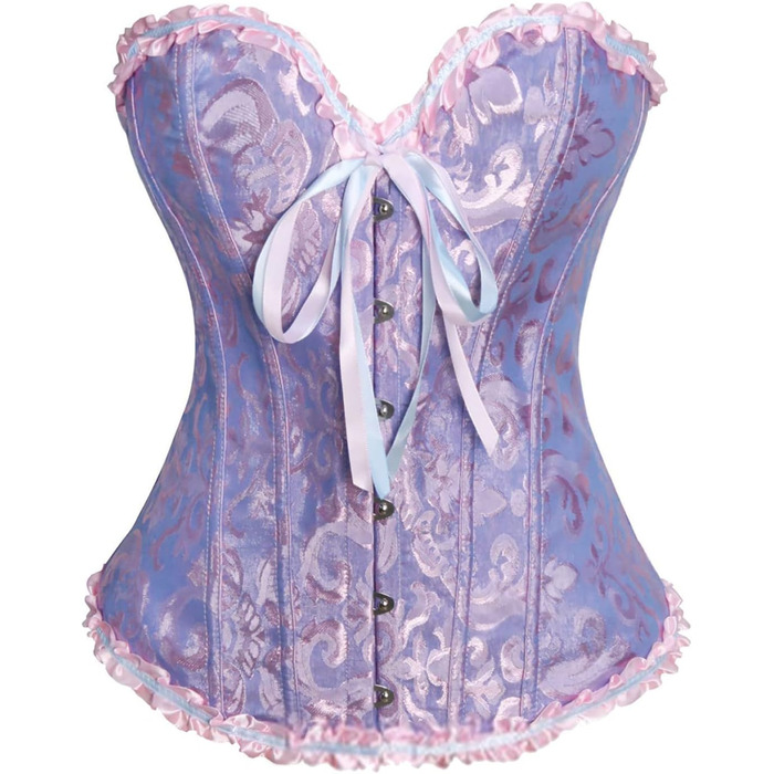 Корсет жіночий, топ великого розміру з атласу, квітковий, з кісточками, пов'язка-корсет, спідниця-корсет, піратський корсет, корсет поверх грудей, блакитний