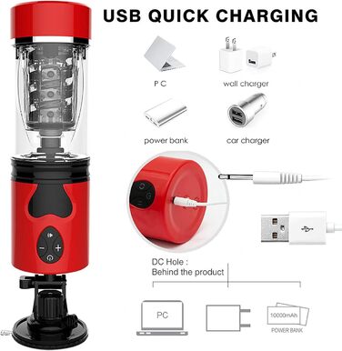 Автоматичний електричний статевий аксесуар для чоловіків з 5 телескопічними функціями та 3 швидкостями, з 3D силіконовою вагіною