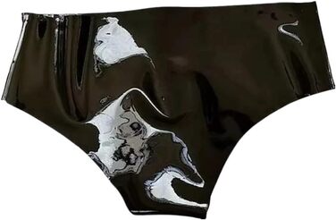 Латексні труси ALMYMM для чоловіків з захистом для статевого члена, облягаючі, екзотичні шорти, BDSM спідня білизна, фетиш, косплей, чорний, універсальний розмір XL