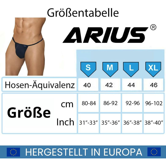 Танга чоловічі ARIUS бавовна чорні 3 шт. - чоловічі танга, сексуальні танга, стрінги M чорний