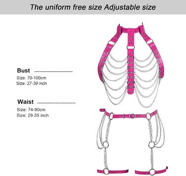 Жіночий комплект: тілесний ланцюжок, ланцюжок на стегна, стрінги, панталони-підтяжки